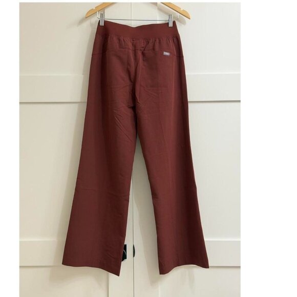 Figs High Waisted Alexandria Wide Leg Scrub Pants in Walnut, Size Small - Picture 9 of 10